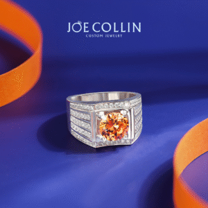 Citrine Diamond Men's Ring