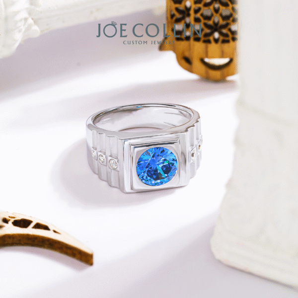 Blue Topaz Men's Ring