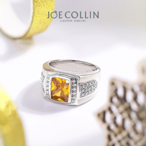 Citrine Diamond Men's Ring 2