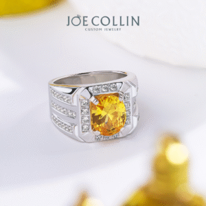 Citrine Diamond Men's Ring 3