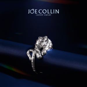 White Tiger Diamond Men's Ring