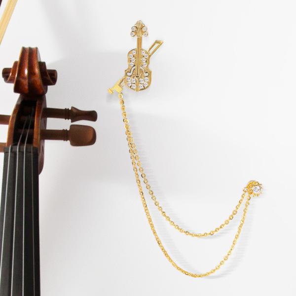 Violin Diamond Brooch
